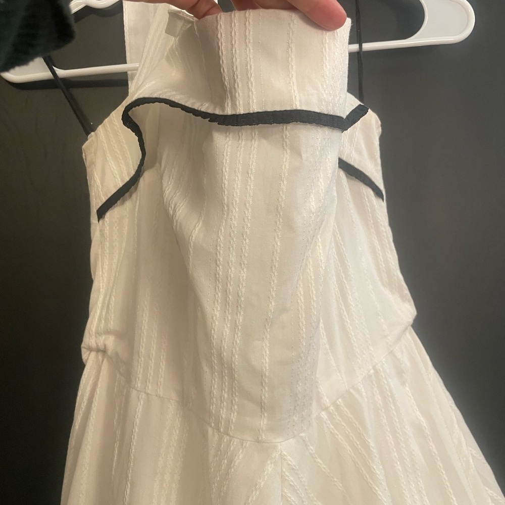 Lucky 13 White Dress with Black Trim